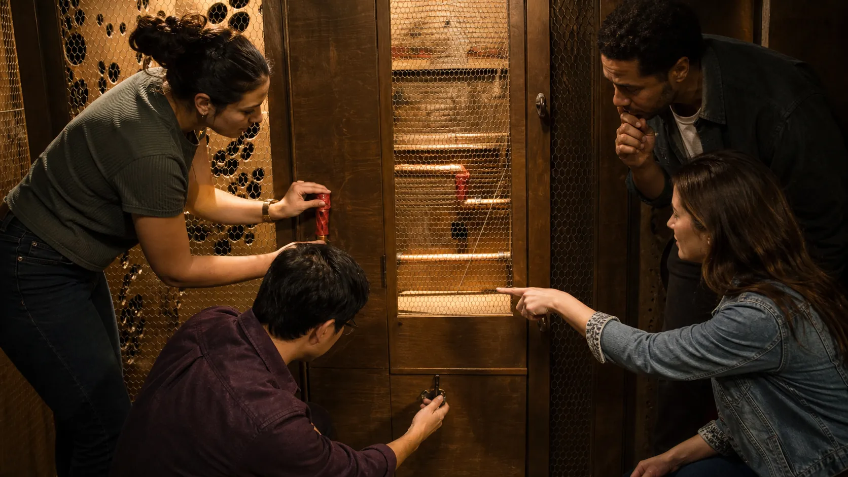 Team löst Rätsel im Escape Room der Mach!BAR Oberkirch